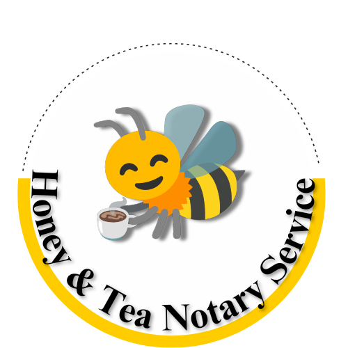 Notary public honey and tea notary logo